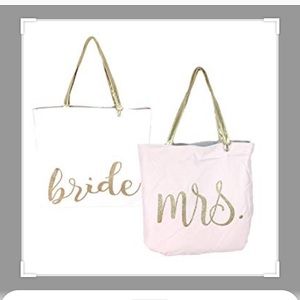 Bride and mrs reversible tote